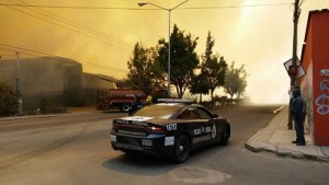 Gendarmería apoyó en incendio de Santa Lucía
