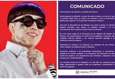 Cantante Dani Flow insulta ex funcionaria de Oaxaca